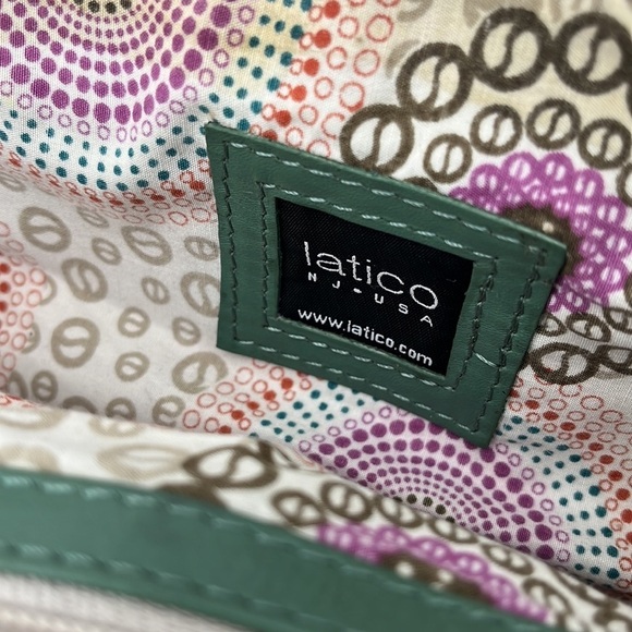 Latico Green Teal Triple Zippered Pocket Leather Shoulder Bag WEAR - Picture 6 of 11